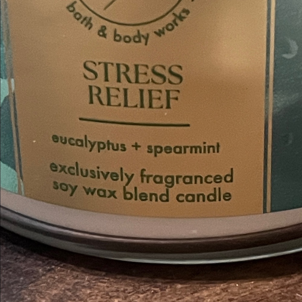 Bath & Body Works Aromatherapy Stress Relief Eucalyptus Spearmint 3 Wick Candle - Picture 2 of 7